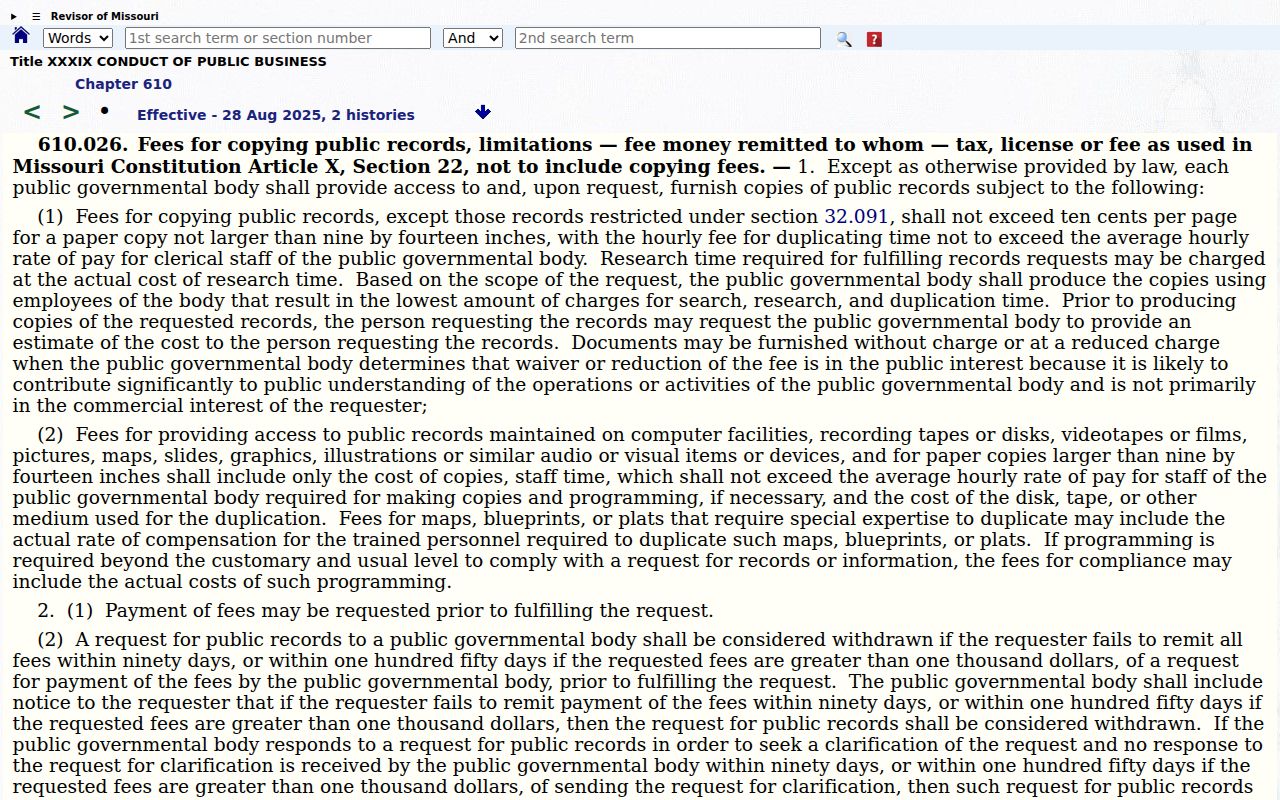 Franklin County civil docket copy fee and certification context